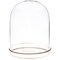 Plymor 4" x 5.5" Glass Display Dome Cloche with Gold Rim (Gold Rim Glass Tray Base)